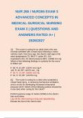 NUR 265 &sol; NUR265 EXAM 3 ADVANCED CONCEPTS IN MEDICAL-SURGICAL NURSING EXAM 3 &vert; QUESTIONS AND ANSWERS RATED A&plus; &vert; 2026&sol;2027