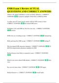 EMR Exam 1 Review ACTUAL  QUESTIONS AND CORRECT ANSWERS