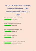 NU 110 &vert; NU110 Exam 1 &vert; Integrated Human Sciences Exam &vert; 100&percnt; Correctly Answered & Rated A&plus; &vert; Galen