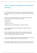 NURS 1130 EXAM 3 QUESTIONS WITH CORRECT ANSWERS