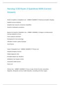 Nursing 1130 Exam 2 Questions With Correct Answers