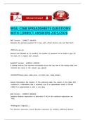 WGU C268 SPREADSHEETS QUESTIONS WITH CORRECT ANSWERS 2025-2026