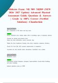Midterm Exam&colon; NR 509&sol; NR509 &lpar;NEW 2026&sol; 2027 Update&rpar; Advanced Physical Assessment Guide&vert; Questions & Answers &vert; Grade A&vert; 100&percnt; Correct &lpar;Verified Solutions&rpar; -Chamberlain