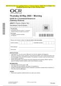 2025 OCR GCSE &lpar;9&ndash;1&rpar; Combined Science A &lpar;Gateway Science&rpar; J250&sol;11 Physics &lpar;Higher Tier&rpar;Examination Paper and Final Marking Scheme