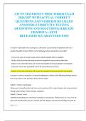 ATI PN MATERNITY PROCTORED EXAM  2026&sol;2027 WITH ACTUAL CORRECT  QUESTIONS AND VERIFIED DETAILED  ANSWERS &vert;CURRENTLY TESTING  QUESTIONS AND SOLUTIONS&vert;ALREADY  GRADED A&plus; &vert;JUST  RELEASED&excl;&excl;&vert;GUARANTEED PASS 