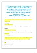 ILLINOIS STATE POLICE TROOPER EXAM  2026&sol;2027 WITH ACTUAL CORRECT  QUESTIONS AND VERIFIED DETAILED  ANSWERS &vert;CURRENTLY TESTING  QUESTIONS AND SOLUTIONS&vert;ALREADY  GRADED A&plus; &vert;JUST  RELEASED&excl;&excl;&vert;GUARANTEED PASS 