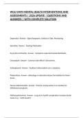 WGU D449-MENTAL HEALTH INTERVENTIONS AND ASSESSMENTS &vert; 2026 UPDATE &vert; QUESTIONS AND ANSWERS &vert; WITH COMPLETE SOLUTION