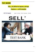 SELL&colon; Trust-Based Professional Selling &lpar;7th Edition&rpar; &ndash; Test Bank Chapters 1&ndash;10 &vert; Ingram&comma; LaForge et al&period; &vert; Sales Management & Professional Selling &vert; Complete Exam Questions with Answer Keys