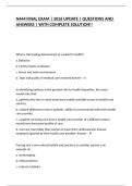 N444 FINAL EXAM &vert; 2026 UPDATE &vert; QUESTIONS AND ANSWERS &vert; WITH COMPLETE SOLUTION&excl;&excl;