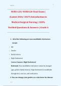 NURS 120&sol; NURS120 Final Exam &vert;  &lpar;Latest 2026&sol; 2027&rpar; Introduction to  Medical Surgical Nursing &vert; 100&percnt;  Verified Questions & Answers &vert; Grade A 