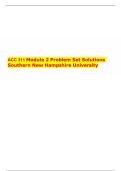 ACC 311 Module 2 Problem Set Solutions Southern New Hampshire University