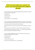 NR 442 community health exam 2 questions and answers Latest 2026 NEW EDITION WITH COMPLETE SOLUTION 