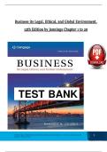 Test bank for Business Its Legal&comma; Ethical&comma; and Global Environment&comma; 12th Edition by Marianne M&period; Jennings All 1-20 Chapters Covered &comma;Latest Edition
