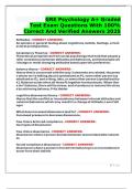 GRE Psychology Test Exam 2025 &vert; 100&percnt; Verified Answers &vert; Graded A&plus;