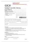 OCR A Level 2025 Physics A H556&sol;03 Unified Physics Question Paper &vert; Official with Marking Scheme & Fully Worked Answers