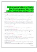 GRE Psychology Subject Test 2025 &vert; 100&percnt; Verified Answers &vert; Graded A&plus;
