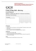 OCR A Level 2025 History A Y321&sol;01 The Middle East 1908&ndash;2011&colon; Ottomans to Arab Spring Question Paper &vert; Official with Marking Scheme & Fully Worked Answers