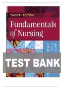 TEST BANK FOR Fundamentals of Nursing 12th Edition by Patricia A&period; Potter&comma; Anne G&period; Perry&comma; Stockert&comma; Hall&comma; Ostendorf ISBN&colon; 9780443124068 COMPLETE GUIDE ALL CHAPTERS COVERED WITH RATIONALES 100&percnt; VERIFIED A&plus; GRADE ASSURED&excl;&excl;&excl;&excl;&excl;NEW LATEST UPDATE&excl;&excl;&excl;&excl;&excl;