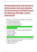Nevada B-2 Contractor Exam 2026&sol;2027 &vert; Residential & Small Commercial Trade Practice Questions & Answers