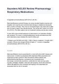 Saunders NCLEX Review&colon; Respiratory Pharmacology Medications &vert; Complete Study Guide&comma; Practice Questions & Verified Answers &vert; Nursing Exam Prep & Critical Care Review 2026&sol;2027