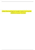 Test Bank for Lilley's Pharmacology for Canadian Health Care Practice&comma; 4th Edition  &ndash; Sealock