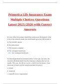 Primerica Life Insurance Exam  Multiple Choices Questions  Latest 2025&sol;2026 with Correct  Answers