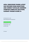 APEA Endocrine Pharmacology Exam &vert; Questions&comma; Verified Answers&comma; and Detailed Explanations