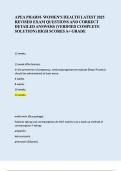 APEA Pharmacology &ndash; Women&rsquo;s Health 2025 &vert; Latest Revised Questions with Verified Complete Solutions and A&plus; Grade