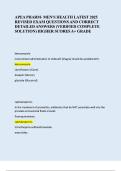 APEA Pharmacology &ndash; Men&rsquo;s Health 2025 &vert; Latest Revised Questions with Verified Complete Solutions and A&plus; Grade