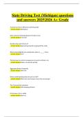 Michigan State Driving Test &vert; Practice Questions & Correct Detailed Answers &vert; 2025&sol;2026 A&plus; Grade