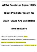 APEA Predictor Exam 2025&ndash;2026 &vert; Complete Test Bank with Verified Questions and Answers