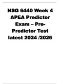 NSG 6440 Week 4 APEA Predictor Exam &vert; Pre-Predictor Test with Verified Questions and Answers
