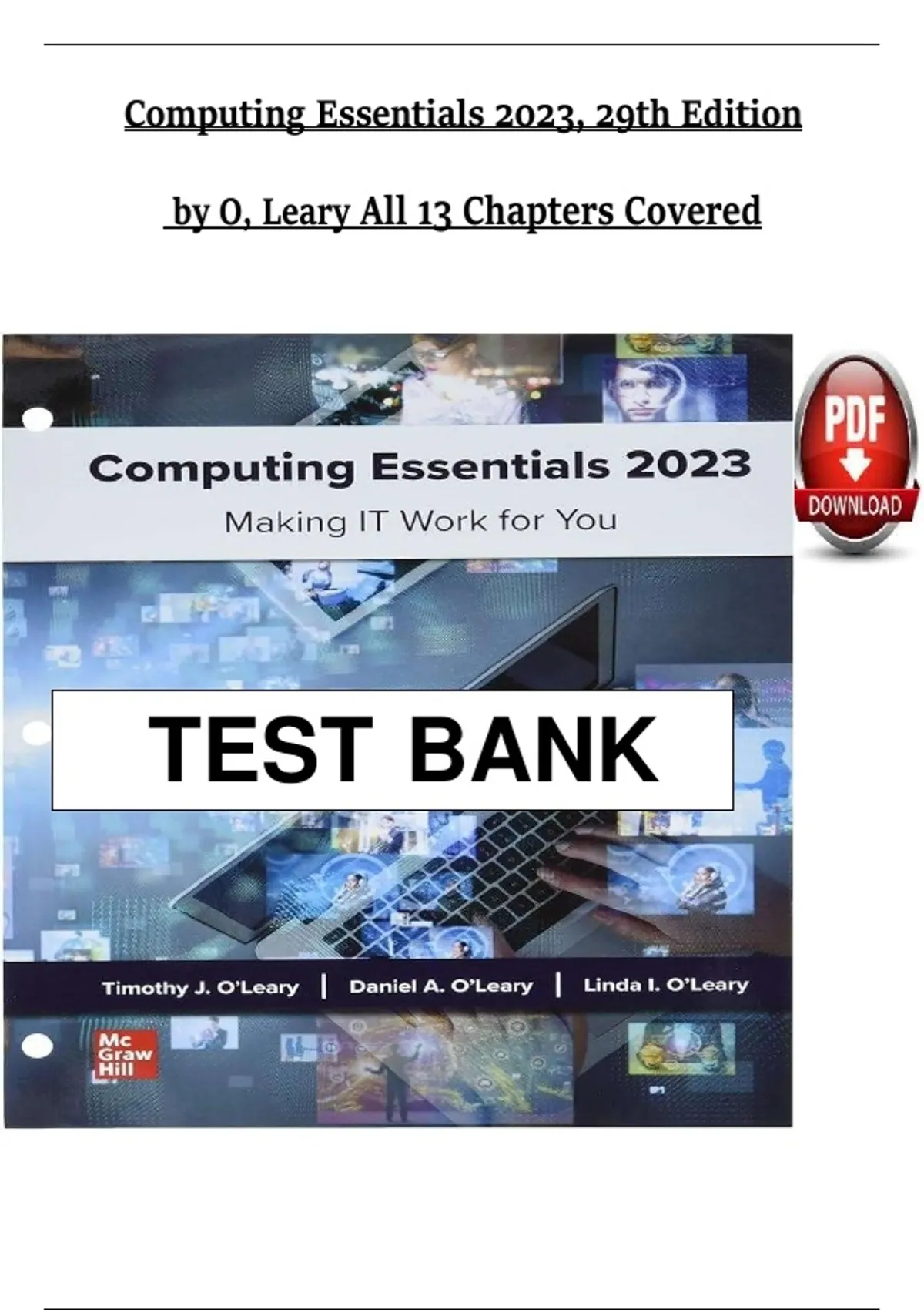Computing Essentials 2023 – 29th Edition by O'Leary – Complete Test ...