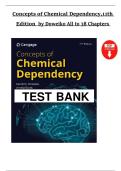 Concepts of Chemical Dependency &ndash; 11th Edition by Harold E&period; Doweiko &ndash; Complete Test Bank &vert; Latest Update &vert; Graded A&plus;