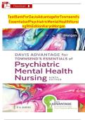 Test Bank for Davis Advantage for Townsend's Essentials of Psychiatric Mental Health Nursing 9th Edition by Karyn I&period; Morgan &vert; &vert; Complete Exam Preparation Resource