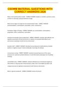 CSOWM MATERIAL QUESTIONS WITH CORRECT ANSWERS 2026