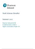 Edexcel GCSE 2025 Mathematics  Paper 2H Higher Tier Mark Scheme &vert; Calculator