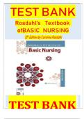 TEST BANK &ndash; Rosdahl&rsquo;s Textbook of Basic Nursing &lpar;12th Edition&rpar; &vert; Complete Exam Questions & Answers &vert;