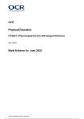 GCE  Physical Education  H155&sol;01&colon; Physiological factors affecting performance  AS Level  Mark Scheme for June 2025 