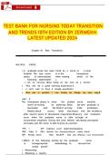 TEST BANK for Nursing Today&colon; Transition and Trends&comma; 10th Edition &ndash; Zerwekh & Garneau  &vert; Latest Updated 2024