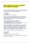CNSC ASPEN SELF STUDY QUESTIONS WITH CORRECT ANSWERS 