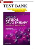 Test Bank for Abrams&rsquo; Clinical Drug Therapy&colon; Rationales for Nursing Practice&comma; 12th Edition &ndash; Frandsen & Pennington