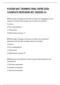 8 HOUR MAT TRAINING FINAL PAPER 2026 COMPLETE RESPONSE SET GRADED A&plus;