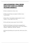 AAMI ACCOUNTING 1 FINAL REVIEW EXAM PAPER 2026 QUESTIONS WITH CORRECT ANSWERS