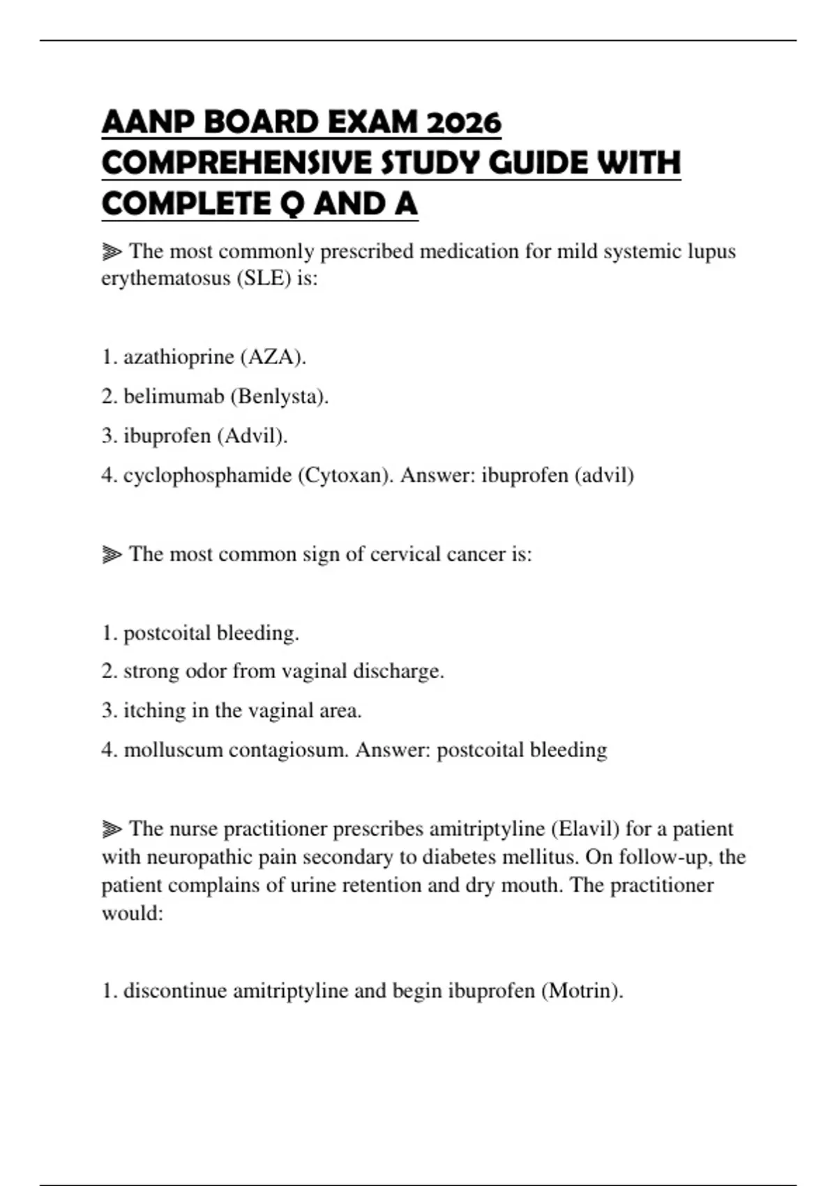 AANP BOARD EXAM 2026 COMPREHENSIVE STUDY GUIDE WITH COMPLETE Q AND A ...