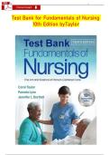 Test Bank for Fundamentals of Nursing&comma; 10th Edition &ndash; Taylor &vert; Complete Exam Prep &vert;
