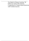 TEST BANK for Human Learning&comma; 7th Edition by Jeanne Ellis Ormrod &vert; Chapter-Based Exam Questions with Verified Answers PDF