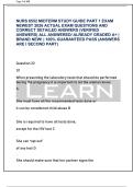NURS 6552 MIDTERM STUDY GUIDE PART 1 EXAM  NEWEST 2026 ACTUAL EXAM QUESTIONS AND  CORRECT DETAILED ANSWERS &lpar;VERIFIED  ANSWERS&rpar; ALL ANSWERED&sol; ALREADY GRADED A&plus; &vert;  BRAND NEW&excl; &vert; 100&percnt; GUARANTEED PASS &lpar;ANSWERS  ARE I SECOND PART&rpar;