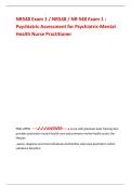 NR548 Exam 1 &sol; NR548 &sol; NR 548 Exam 1 &colon;  Psychiatric Assessment for Psychiatric-Mental  Health Nurse Practitioner