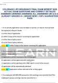 COLORADO LIFE INSURANCE FINAL EXAM NEWEST 2026  ACTUAL EXAM QUESTIONS AND CORRECT DETAILED  ANSWERS &lpar;VERIFIED ANSWERS&rpar; ALL ANSWERED &lbrace;95 Q & A&rcub;  ALREADY GRADED A&plus; &vert; BRAND NEW&excl; &vert; 100&percnt; GUARANTEED  PASS